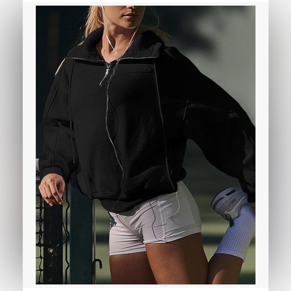 NWT Black Half-Zip Pullover Sweatshirt-S - Picture 10 of 17